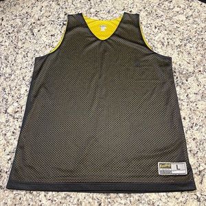 Eastbay Mens Reversible Basketball Jersey Size Large Black/Yellow